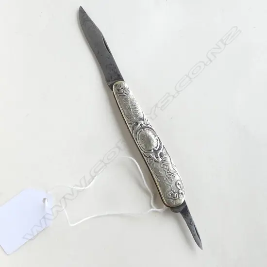GENEVE 1869 'EXPOSITION NATIONALE' SILVER POCKET KNIFE L.75mm