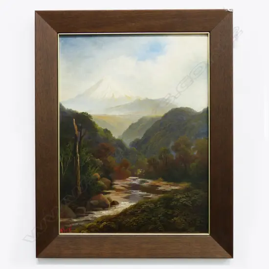 HENRY WILLIAM KIRKWOOD, COLONIAL LANDSCAPE, OIL ON BOARD 445x330mm