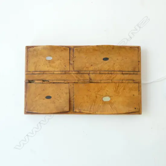 ANTIQUE FOUR COMPARTMENT STAMP BOX 105x60mm