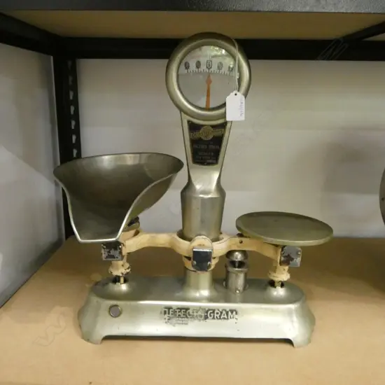 SET OF DETECTO GRAM NICKEL SHOP SCALES, H.400MM