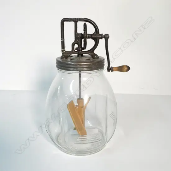 (1120) LG VINTAGE GLASS 2 PADDLE DAZEY CHURN H.410mmmm