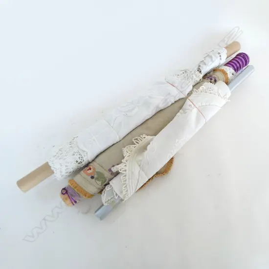 THREE ROLLS OF DANISH  TABLE TOP EMBRODERY, CUTWORK AND LACE