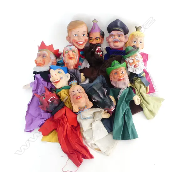 ASSTD. 1960's GERMAN CHARACTER GLOVE PUPPETS (13)