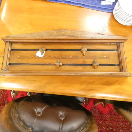 ANTIQUE MAHOGANY BILLIARD SCORE BOARD W.610mm