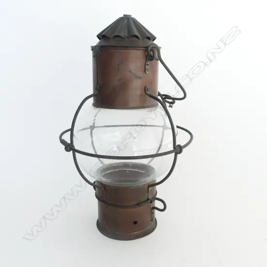 VINTAGE BRASS & COPPER SHIP'S OIL LANTERN