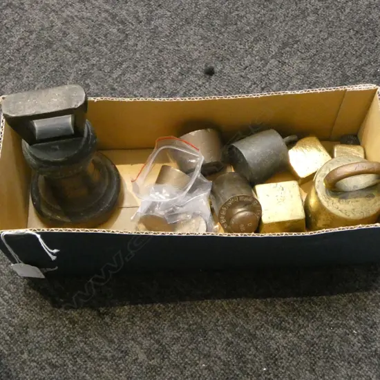 COLLECTION OF 16 WIEGHTS FOR SCALES DIFFENT SHAPES ETC H160MM TALLEST