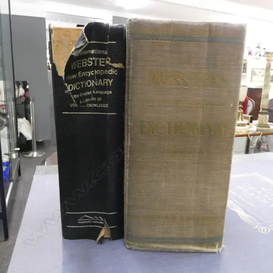 2 LG VOLS WEBSTER'S NEW 20thC DICTIONARY of the ENGLISH LANGUAGE PUB 1955 & 1970s