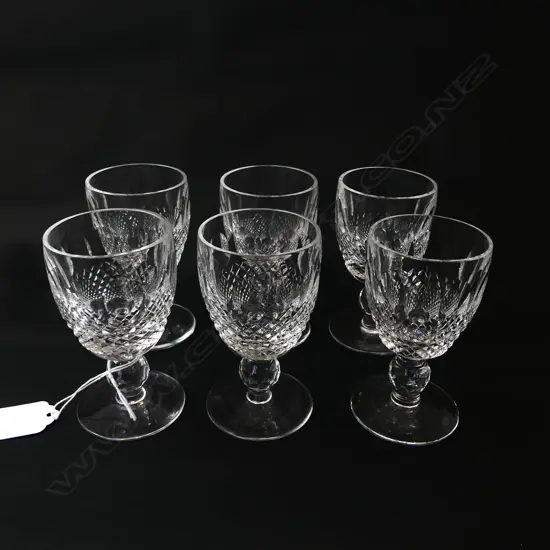 SET SIX WATERFORD CRYSTAL PORT GLASSES COLLEEN PATTERN