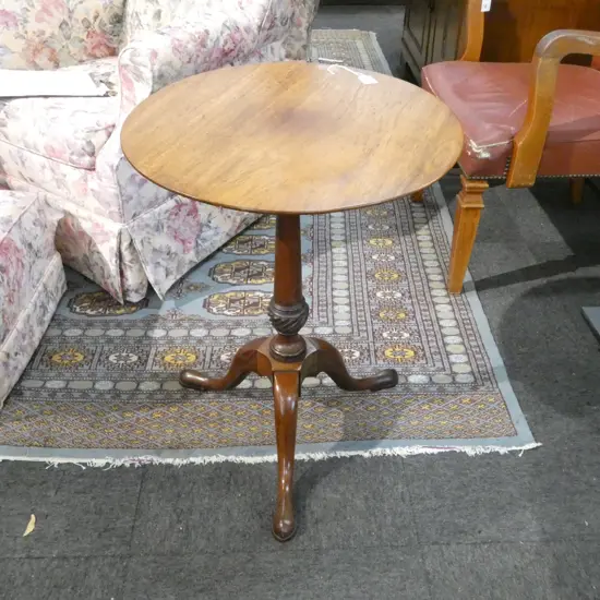 ANTIQUE MAHOGANY WINE TABLE H.650mm, 500mm dia
