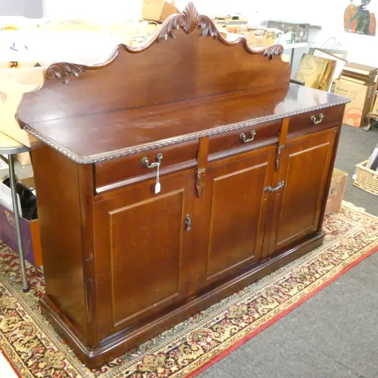 VICTORIAN STYLE MAHOGANY SIDE BOARD 1540x430x1280mm