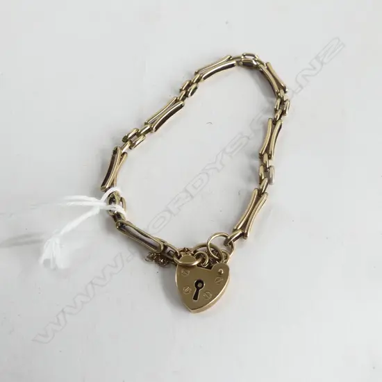 9CT GOLD GATE BRACELET 7.60gm