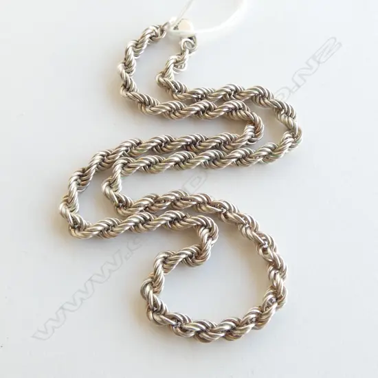 ITALIAN SILVER ROPE TWIST UNIFORM NECK CHAIN L.480mm 