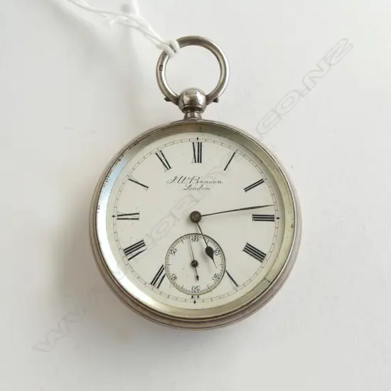 SILVER J.W. BENSON 'The "Ludgate" Watch' key wind running 