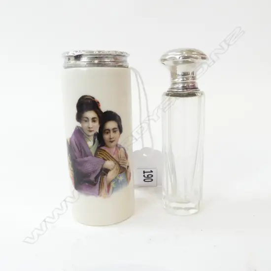 STG SILVER LIDDED PERFUME & VANITY JAR LONDON 1922 & BIRM’ 1909, H.72MM