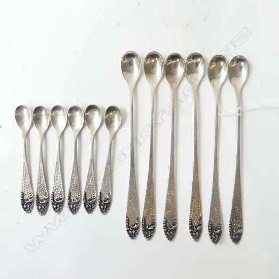 TWELVE 800 SILVER SPOONS 6+6 STAMPED 800PK, 160GMS, L.100MM-170MM, 