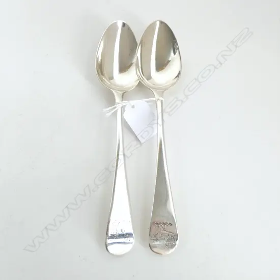 PR GEORGE III SILVER TABLE SPOONS London 1788 by Thomas Northcote crested 145gms 