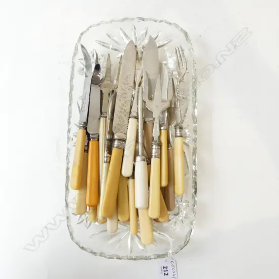 24PCS ‘BONE’ HANDLE CUTLERY PICKLE FORKS, CAKE & GRAPEFRUIT KNIVES ETC
