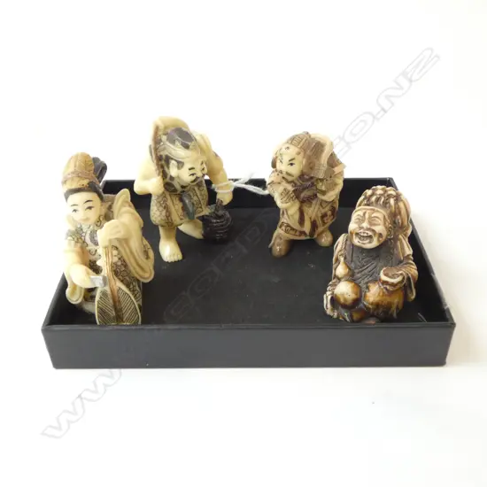 4 FIGURAL RESIN NETSUKES