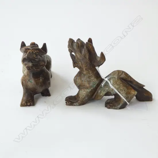 PR ORIENTAL CARVED STONE DRAGONS