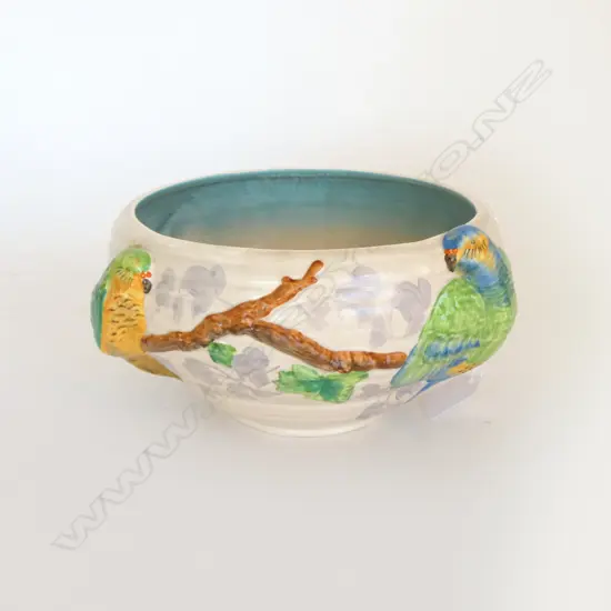 CLARICE CLIFF PARROT MOULDED BOWL Dia.230mm