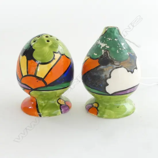 CLARICE CLIFF  PR SALT PEPPERS CHIP Sunray ? pattern