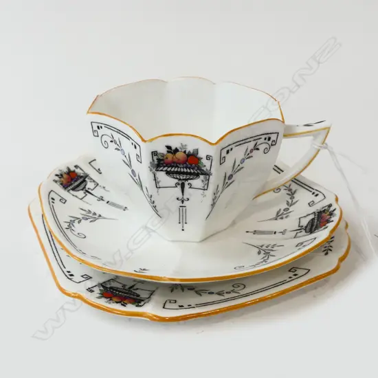 VINTAGE SHELLEY ART DECO TRIO #11566