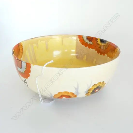 CLARICE CLIFF BIZARRE 'RODANTHE' pattern LARGE BOWL Dia.240mm