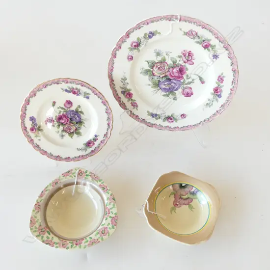 CLARICE CLIFF 'DINNERWARE' PLATES & 2 DISHES DIA.120mm SMALLEST