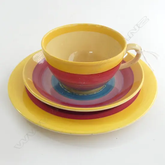 C/CLIFF BIZARRE Cup Saucer Plate banded colourway