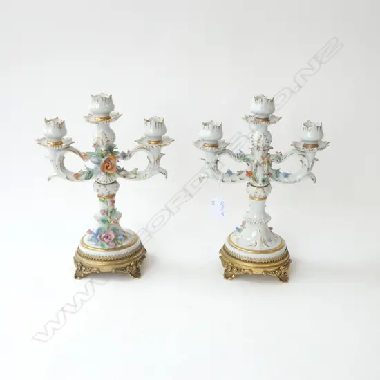 PR ITALIAN DRESDEN STYLE CANDLESTICKS H.290mm