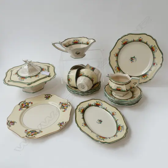 ASST. ROYAL IVORY 'MINERVA' PATTERN DINNER/TEA CHINA