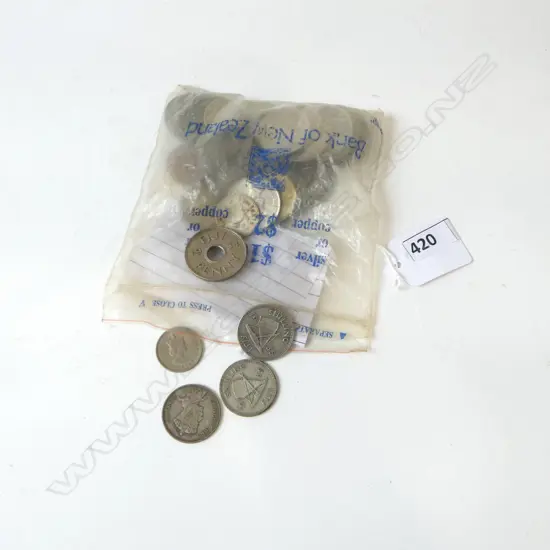 BAG OLD FIJIAN MAINLY SILVER COINS