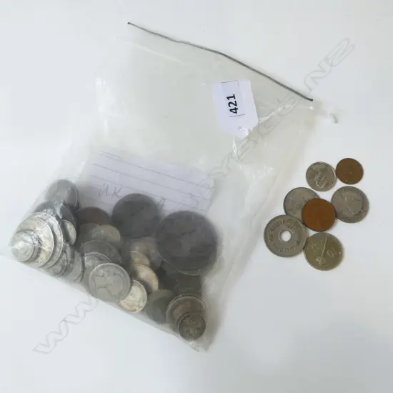 BAG OLD UK & STH. AFRICAN MAINLY SILVER COINS