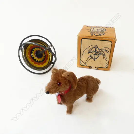 1920’S DANDY GYROSCOPE TOY W. BOX USA, & WEST GERMANY TOY DOG