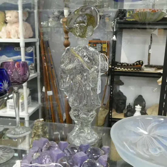 VINTAGE GLASS MOLDED DECANTER DON QUIXOTE ?