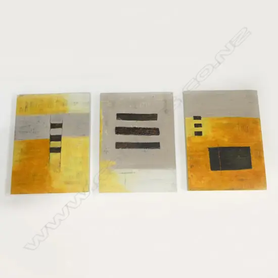 ARTIST UNKNOWN, ABSTRACT TRIPTYCH, ACRYLIC ON CANVAS 610x455mm