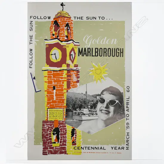 VINTAGE POSTER 'Golden Marlborough Centennial Year '59 to '60'. 760 x 510mm