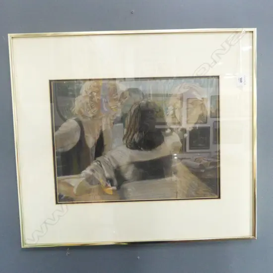 SIGNED PENCIL DRAWING, 3 WOMEN, 330x440mm