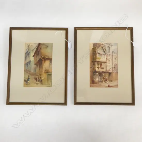 PR SIDNEY ENDACOTT W/CS, ENGLISH VILLAGE STREET SCENES, SIGNED, 140 x 225mm