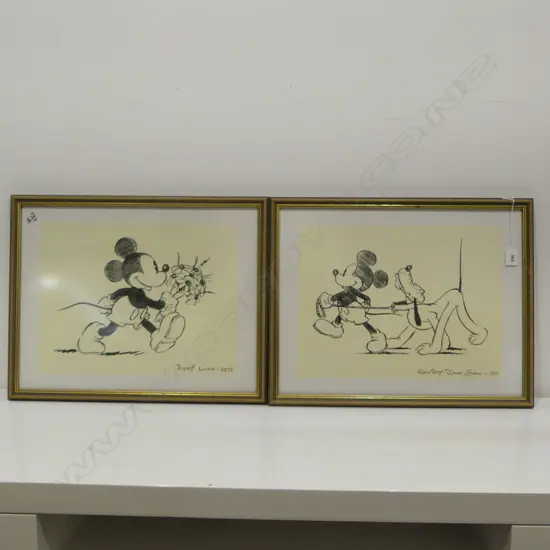 TWO MID-CENTURY DISNEY PRINTS 370x480mm