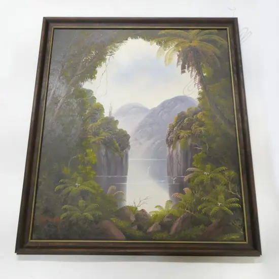 IAN EVANS 'WHANGANUI RIVER' OIL ON BOARD 715x595mm