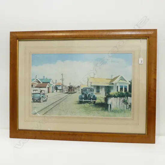 JOHN HUSBAND PRINT 385x620mm birds eye maple veneer frame