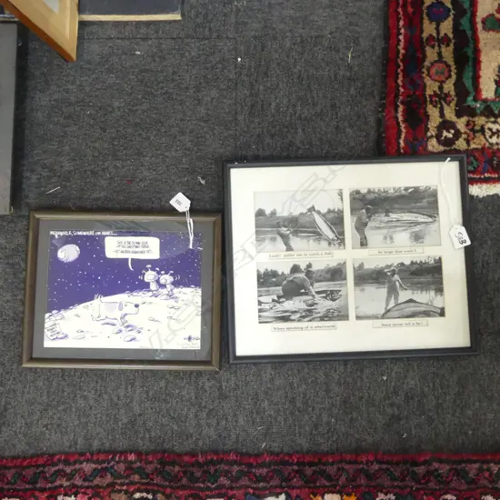 SIGNED EMERSON CARTOON 'SOMEWHERE ON MARS...' 185x245mm + FISHING JOKE