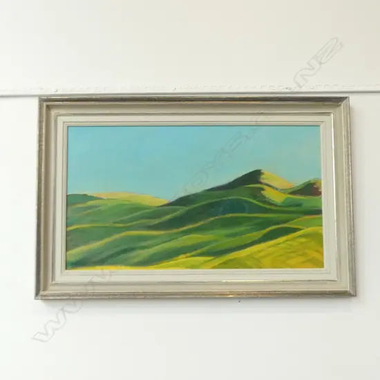 ALAN WILLIAMS 'A SEA OF HILLS' OIL ON BOARD 335x595mm