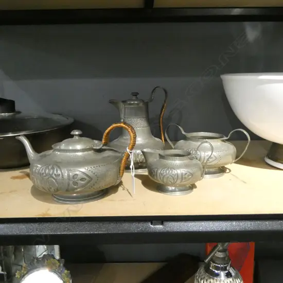 4 PCE PEWTER COFFEE / TEA SET