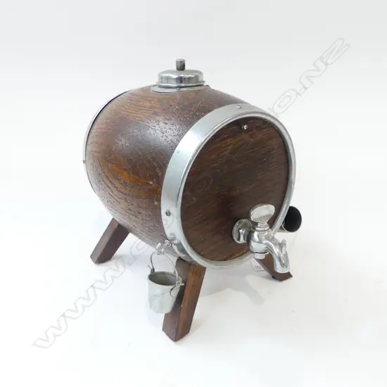 OAK BAR TOP BARREL DECANTER D.200 H.200mm