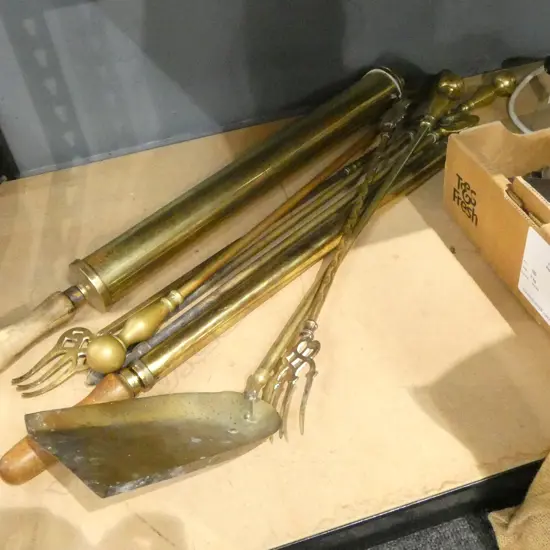 7 BRASS FIRE TOOLS