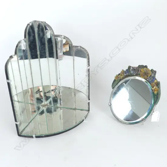 TWO SMALL VINTAGE MIRRORS (faulted)