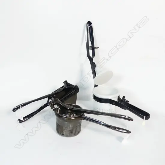 1545/3710/2206 3 VINTAGE RICE POTATO STRAINERS L300MM