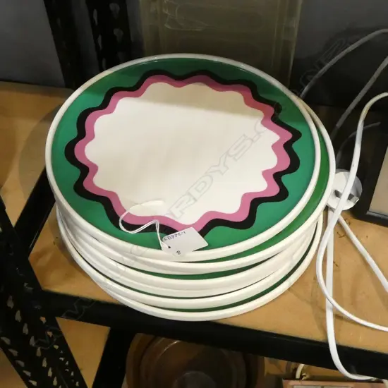 8 SQUIGLY PATTERN PLATES Dia.255mm